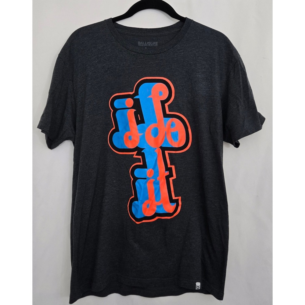 BALLISLIFE L T Shirt "i do‎ it" Neon Graphic Graffiti Basketball Athletic Street